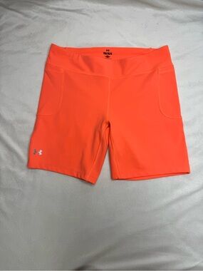 Under Armour Women’s Bright Orange Athletic Shorts with Pockets
